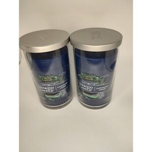 Yankee Candle Lakefront Lodge Medium Jar Candles With Lid NEW Set of 2 14.25 oz